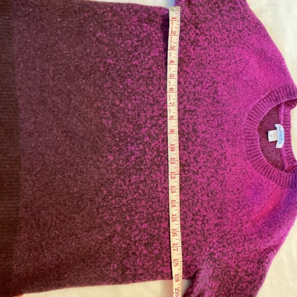 Athleta Womens Medium Sweater Crewneck Wool Purple Jacquard Ombre - Picture 10 of 16